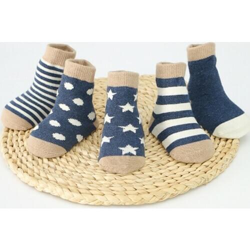 5 Pair/Lot Baby Fashion Soft Cotton Socks Newborns Infant Cute Cartoons Mesh Socks For Autumn Winter 0-24 Month Boy girl Kids CN