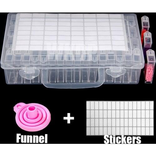 5D Diamond Painting Embroidery Moasic Storge Box With Funnel Stickers Diamond Jewlery Sewing Nail Container Accessories