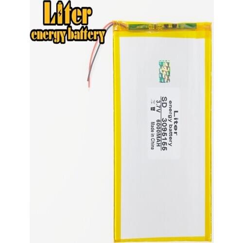 Large capacity 3.7 V 3095155 tablet battery 6000 mah each brand tablet universal rechargeable lithium batteries