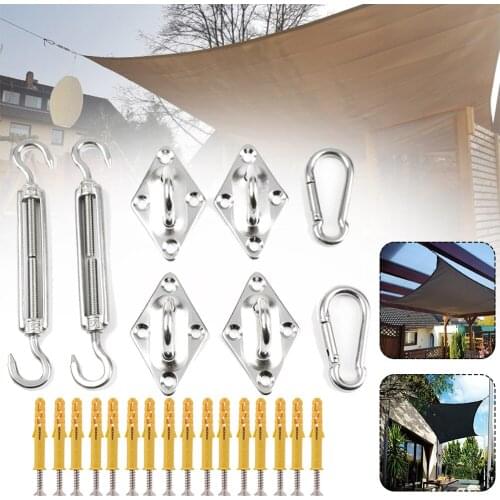 Stainless Steel Sun Sail Shade Shade Sail Canopy Fixing Fittings Accessory Kit Safety Sun Canopy Fixing Fittings Dropshipping