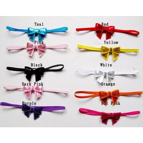 Baby Sequins Bow Headband Kids Toddle Sparkle Bow Hair Accessories