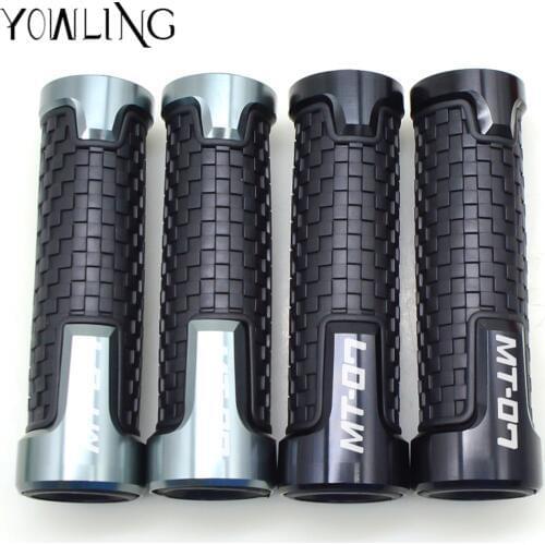 FOR Yamaha MT07 MT 07 MT-07 FZ07 FZ-07 2014 2015 2016 2017 2018 7/8" Motorcycle CNC Rubber Handlebar Hand Grips Bar End Gel Grip