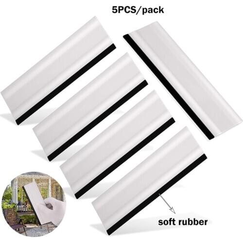 EHDIS 5Pcs 6" Soft Rubber Squeegee Carbon Film Vinyl Car Wrap Window Tint Tool Glass Car Cleaning Tool Snow Water Wiper Scraper