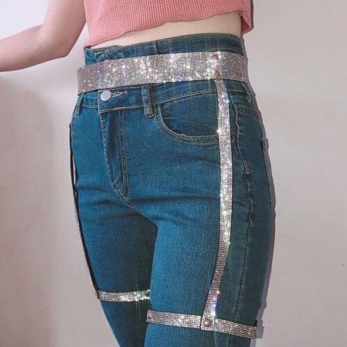 Erotic Rhinestone Leg Harness Garter Belt Gothic Wide crystal Belts For Women Bdsm Bondage Harness Body Waistband