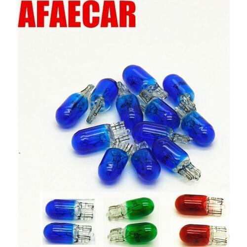 100PCS T10 3W W5W 194 warm White red green 5W Halogen Bulb Signal Interior Lamp