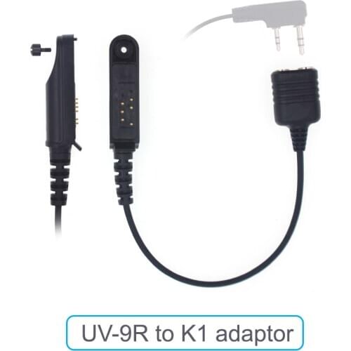 Adapter Cable Baofeng UV-9R Plus UV-XR Waterproof to 2 Pin Suitable for UV-5R UV-82 UV-S9 Walkie Talkie Headset Speaker Mic