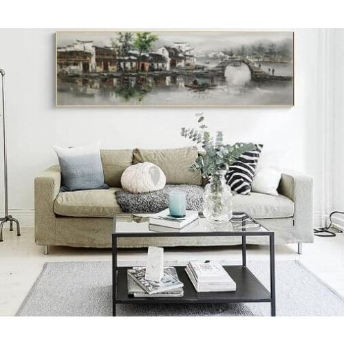 Hand pained Vietnam landscape on canvas for ornament a drawing room with paintings, decorated the house for Christmas