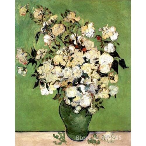 Artwork by Vincent Van Gogh A Vase of Roses Oil painting canvas reproduction High quality Hand painted