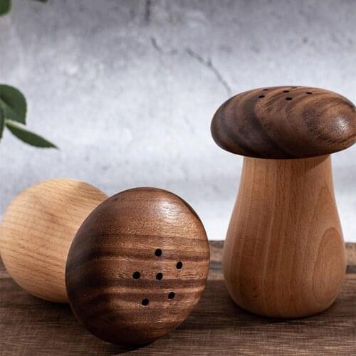 2pcs Solid toothpick holder toothpick box black walnut wooden mushroom cute shape solid wood production storage box kitchen tool