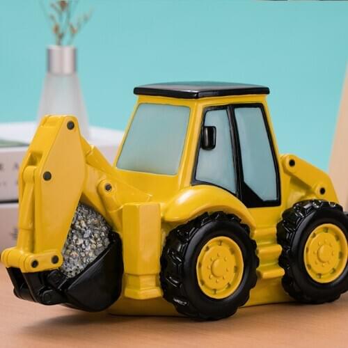 Creative engineering vehicle children piggy bank Fashion yellow cartoon car coin box