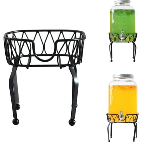 Metal Iron 8L Beverage Dispenser Stand Basket Party Juice Tea Bucket Stand For Pub Bar Cafe Juice Wine Beer Home Kitchen Decor