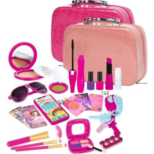 22Pcs Pretend Play Simulation Cosmetic Makeup Handbag Toys Girl Simulation Cosmetic Toy Set Children Pretend Play Toy Kit