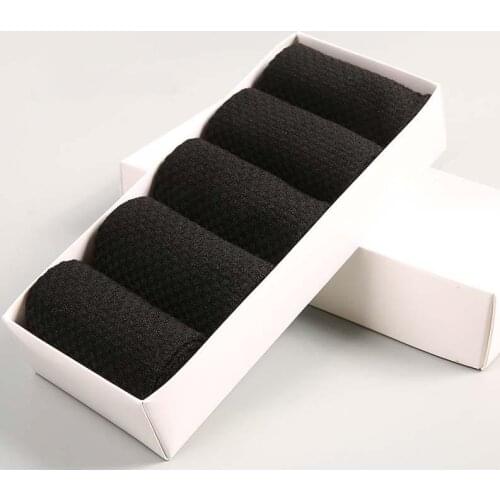 Q 5Pairs/lot Casual Thin Socks Breathable Mens Socks Deodorization Business Style Bamboo Fiber for Male Spring/Summer
