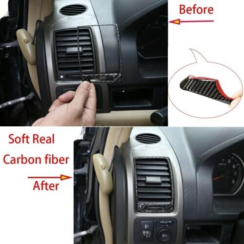 Real Carbon Fiber Dashboard Side Air Vent Outlet Trim For Honda CRV CR-V 2007-2011