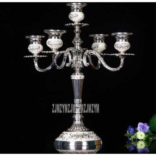 European-style metal alloy candle holder retro home decoration romantic wedding candlelight dinner candle holder 36.5cm height