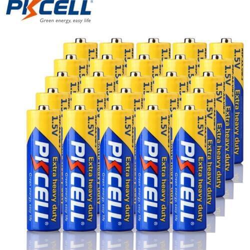 20Pcs/PKCELL Super Heavy Duty R6P AA batteries UM3 AA 1.5V Battery Primary Dry Batteries for camera calculator mp3 player