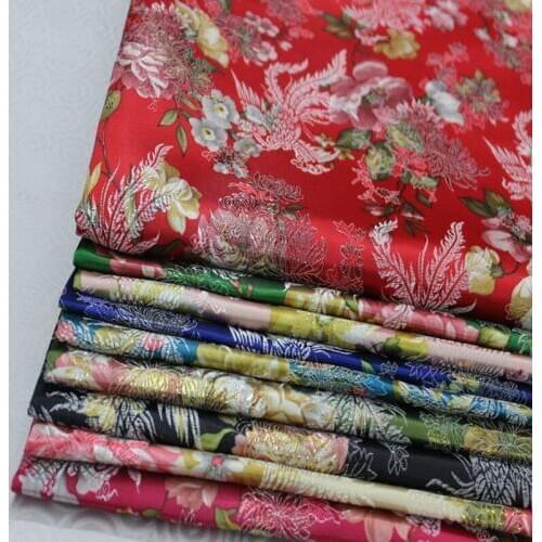 CF203 1Yard 73cm Chinese Wedding Cloth Fabric Silk Jacquard Satin Fabric Garment Fabric For Chinese Bride Qipao Cheongsam