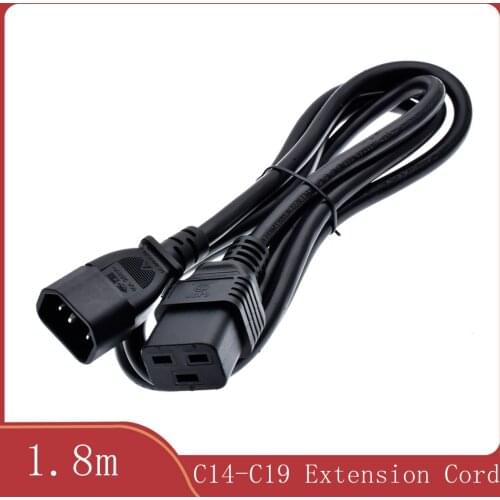1.8M/4M 3*1.5mm C14-C19 IEC320 C14 Male Plug To C19 Female Socket Power Extension Cable Cord Power Adapter Wire PDU 10A/16A