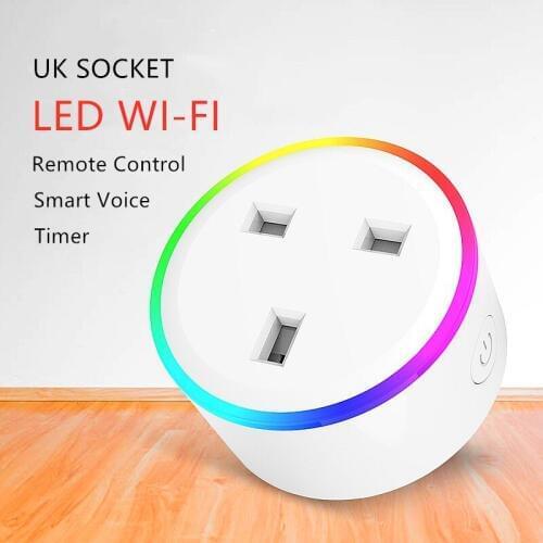 Smart Plug Wifi UK Socket Alexa Google Home LED color Remote Voice control Timer