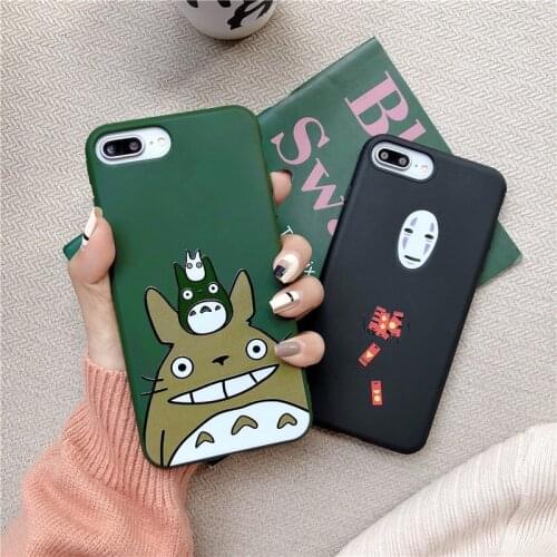Japanese Cartoon Totoro Phone Case for iPhone 12 Pro Max 6 7 8 Plus SE matte silicone cover for iPhone X XS MAX XR 11 soft Coque