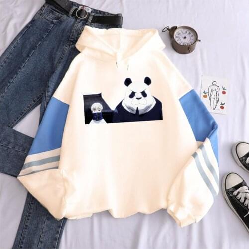 Janpanese Anime Jujutsu Kaisen Funny Panda Inumaki Printed Hooded Sweatshirt Unisex Cartoon Costume Men Oversized Winter Hoodies