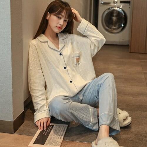 Women Pajamas Sets Simple Wear Leisure Clothes Personality Autumn Long Sleeved Women Pajamas for Women Pyjamas Sets Nightwear Pj