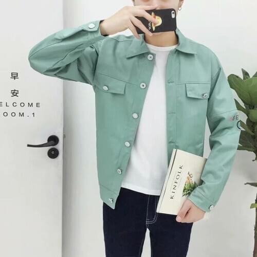 2020 Hot Sale Korean Mens Trendy Brand Fashion Trend Loose Hip-Hop Casual Jacket Pure Color Wild Youth Street Hipster Sports