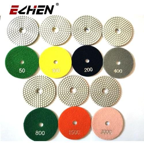 3 pcs /lot Hot sale dry and wet polishing 4 inch 3 step diamond polishing pads for marble and granite
