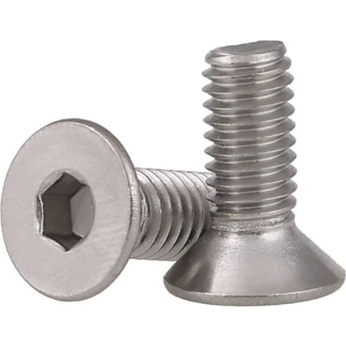 304 Stainless Hexagon Hex Socket Head Flat Countersunk Allen Bolt Screw M3 M4