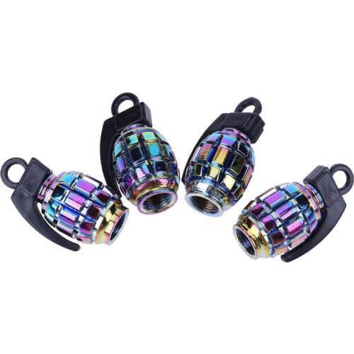 4pcs Aluminum Rainbow Color Car Tire Dust Caps Schrader Valve Cap Cover for Schrader CNC Treated Auto Valve Stems Acessories