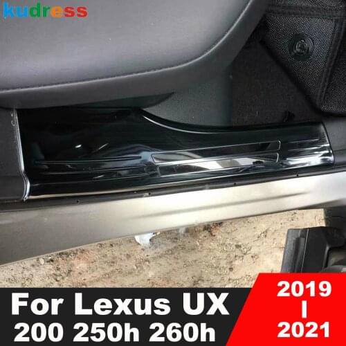 For Lexus UX 200 250h 260h 2019 2020 2021 Steel Inner Door Sill Scuff Plate Protector Cover Trim Car Styling Accessories 4pcs