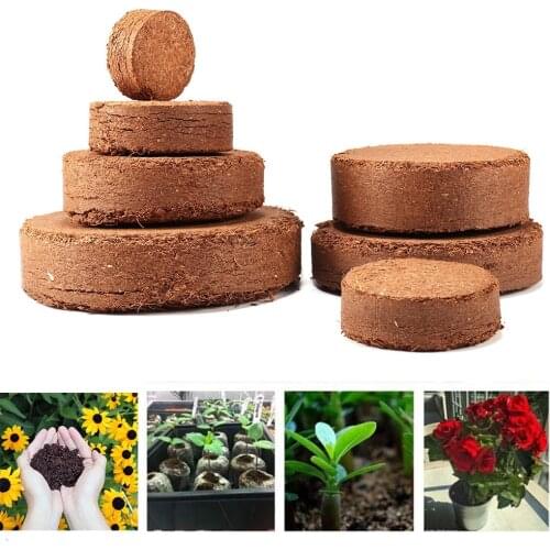 5Pcs Nursery Nutrient Blocks Coconut Fiber Coir Pellet Garden Flowers Planting The Soil Block Compressed Base