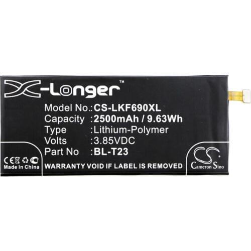 Cameron Sino 2500mAh battery for LG F690L F690S K500 K500H K580 K580AR K580F K580H K580Y X Cam X Cam 4G BL-T23 EAC63278801