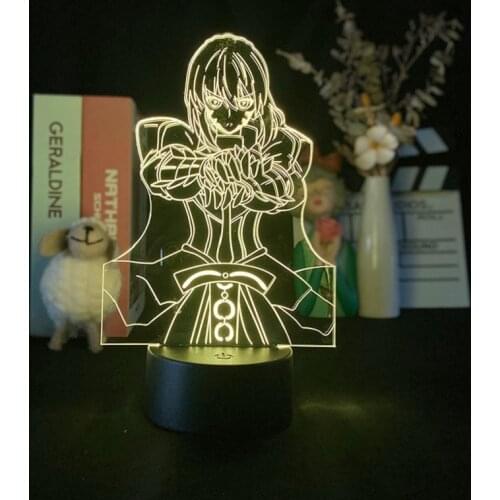 Bluetooth Base Saber Figure 3D Night Light LED Acrylic Desk Lamp Gaming Room Hotel Decor Nightlight Kids Gift Fate Stay Night