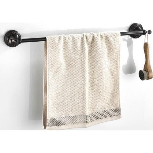Oil Rubbed Bronze Bathroom Towel Holder Single Towel Bar Towel Rack Black Brass Towel Rail Bathroom Accessories