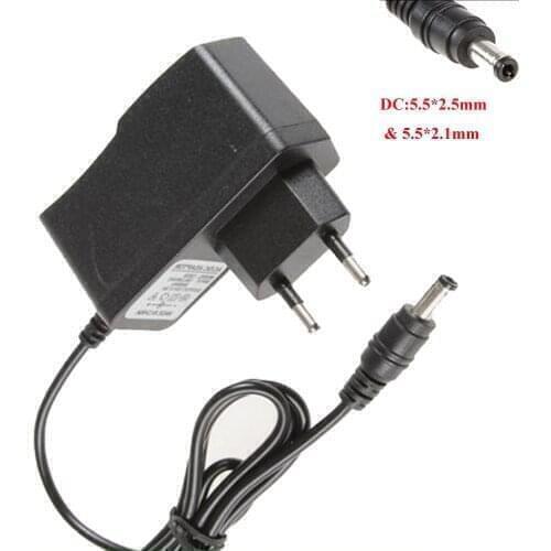 Black European 10V 0.5A/1.0A/1.5A/2.0A power adapter 5.5*2.5mm & 5.5*2.1mm 100-240V AC to DC power charger