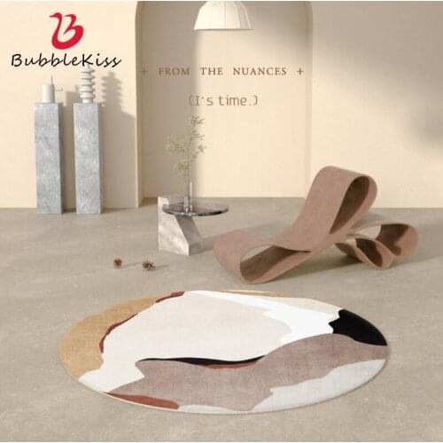 Bubble Kiss Morandi Art Carpet for Home Living Room Color Geometric Rug Living Room Decor Round Carpet Balcony Bedside Door Mat