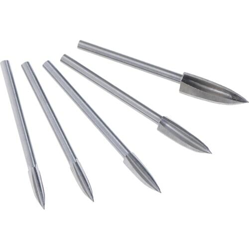 Woodworking Tools Three Blades Wood Carving Knives 3mm Shank 3-8mm Milling Cutters White Steel Sharp Edges
