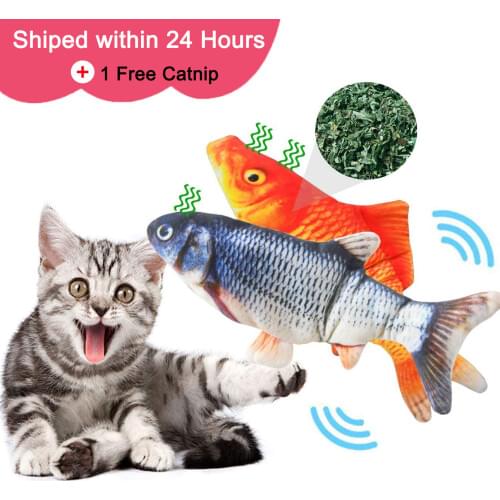 Electronic Cat Toy 3D Fish Electric USB Charging Simulation Fish Toys for Cats Pet Playing Toy cat supplies