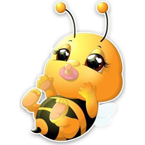 Fuzhen Boutique Decals Exterior Accessories Lovely Honey Bee Baby Vinyl Decal Funny Car Stickers Waterproof Decorative PVC 13cm
