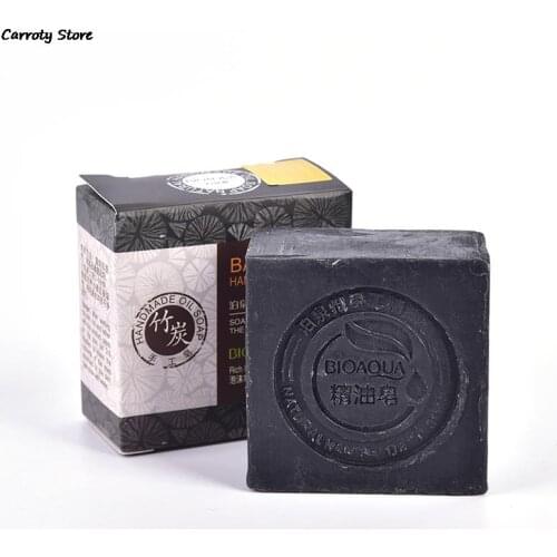 Black Bamboo Charcoal Soap Treatment Skin Care Face Body Clear Whitening Soap