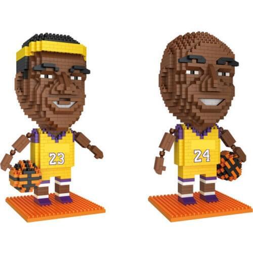 Famous basketball star figures nanobricks LeBron Kobe Bean Bryant James micro diamond block building brick toys collection
