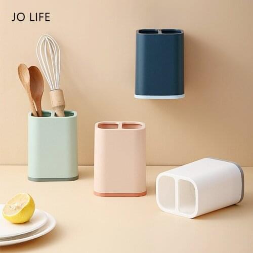 JO LIFE Multifunctional Spoon Fork Chopstick Storage Holder Double Layer Cutlery Drain Rack Kitchen Gadgets