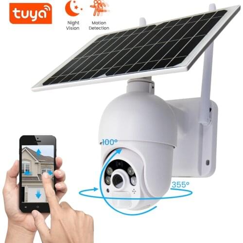 Tuya WIFI Camera Solar Panel 1080P HD Outdoor Security Camera Solar Battery Powered Colorful Night Vision Wireless Surveillance
