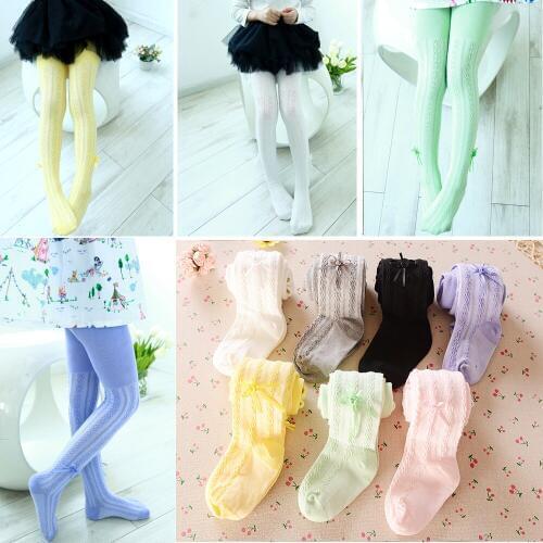 7 Color Baby Girl Tights Children Pantyhose 0-4years Footies Girls Stocking Bottom Boot Pant Underpant Princess Cotton Elastic