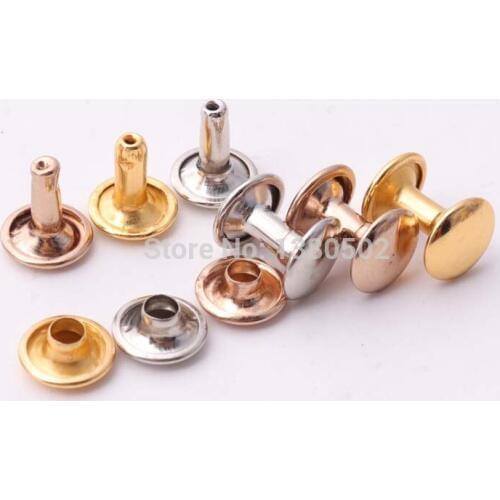 500sets/lot rose gold color /nickel color/ gold color metal double rivet garment rivet for Clothes Bags Shoes belt
