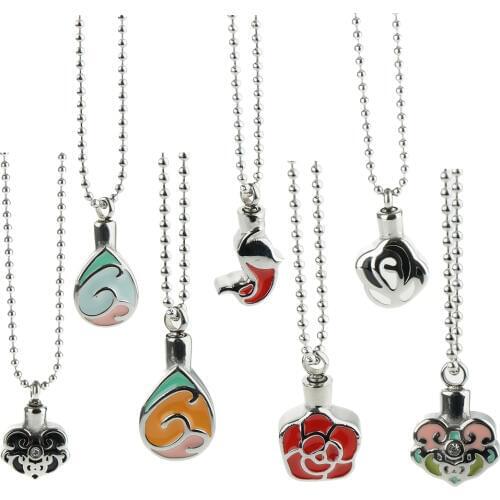 Stainless Steel Ashes Pendant Necklace Keepsake Memorial Colorful Enamel Locket Urn Jewelry for Women Men