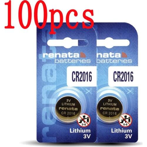 100pcs renata CR2016 CR 2016 3v Lithium Battery button Car remote control battery swiss make