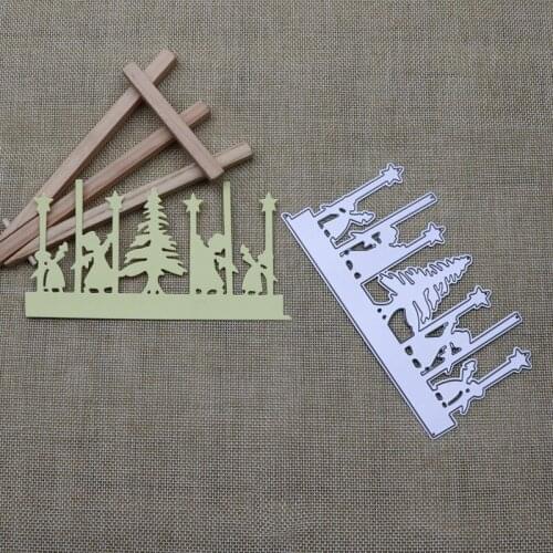 Carbon Steel Metal Cutting Dies DIY Little Girl Tree Stars Mold for Decorative Scrapbook Album Festival Card Making 2021