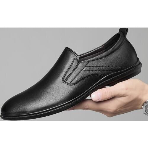 Men Loafers Moccasins Business Formal Shoes Genuine Leather Casual Driving Shoes